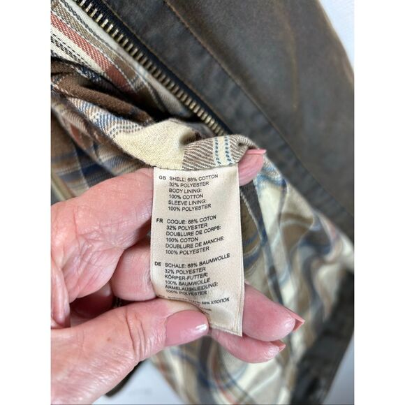 True Nation 2XLT Waxed Cotton Chore Barn Jacket Brown Plaid Line Rugged Workwear - Picture 11 of 14